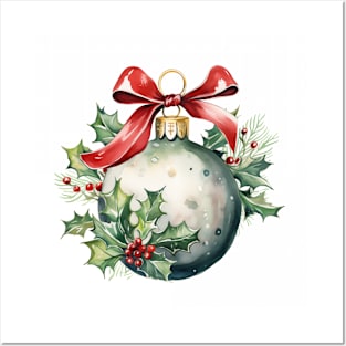 Watercolor Christmas Ornament Posters and Art